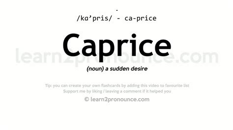caprice definition french